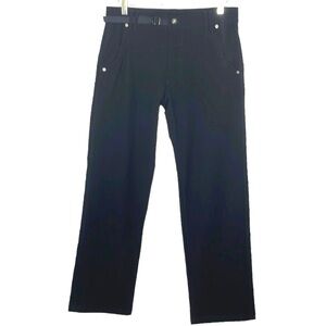 PRANA HIKING / UTILITY STRAIGHT LEG PANTS BLACK NYLON BLEND w/ SOME STRETCH SZ S